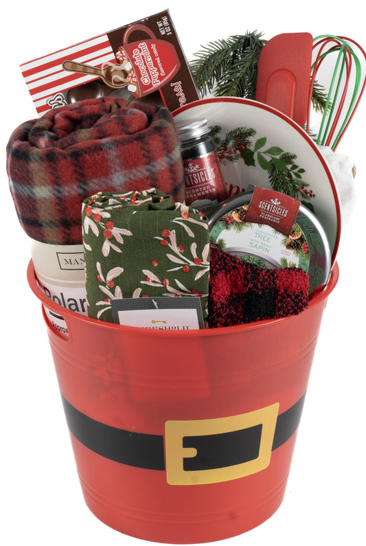 Premium Christmas Home Decor Gift Basket - Santa Home Decor Bucket