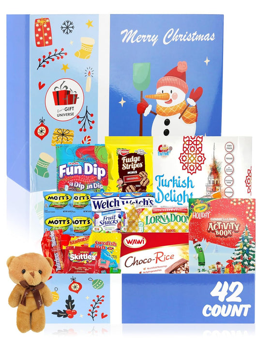 Christmas Gifts Chocolate & Candy Baskets with Teddy Bear, Christmas Gifts for Kids, Snowman Design